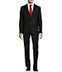 Hickey Freeman Classic Fit Flat Front Stripe Pattern 2-Piece Suit, Color:Black - Image 1