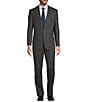 Color:Medium Grey - Image 1 - Classic Fit Flat Front Stripe Pattern 2-Piece Suit