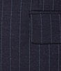 Color:Navy/Blue - Image 3 - Classic Fit Flat Front Stripe Pattern 2-Piece Suit