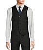 Color:Charcoal - Image 1 - Classic Fit Windowpane Pattern Vest