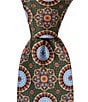 Hickey Freeman Large Medallion Print Traditional Silk Tie - Image 1