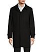 Color:Black - Image 1 - Long Sleeve Wool-Blend Top Coat