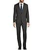 Color:Grey - Image 1 - Modern Fit Flat Front Mini Grid Pattern 2-Piece Suit