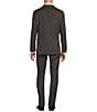 Color:Grey/Brown - Image 2 - Modern Fit Flat Front Plaid Pattern 2-Piece Suit