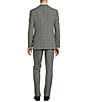 Color:Black - Image 2 - Modern Fit Flat Front Plaid Pattern 2-Piece Suit