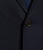 Color:Navy - Image 3 - Modern Fit Flat Front Plaid Pattern 2-Piece Suit