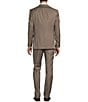 Color:Light Brown - Image 2 - Modern Fit Flat Front Sharkskin Pattern 2-Piece Suit