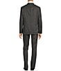 Color:Grey - Image 2 - Modern Fit Flat Front Sharkskin Pattern 2-Piece Suit