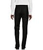 Color:Black - Image 2 - Modern Fit Flat-Front Solid Dress Pants