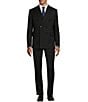 Color:Black - Image 1 - Modern Fit Flat Front Solid Pattern 2-Piece Suit