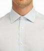 Color:White/Blue - Image 6 - Modern-Fit Spread Collar Checked Woven Dress Shirt
