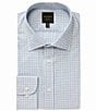 Color:White/Green - Image 1 - Modern Fit Spread Collar Tattersall Plaid Woven Dress Shirt