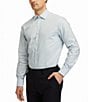 Color:White/Green - Image 4 - Modern Fit Spread Collar Tattersall Plaid Woven Dress Shirt