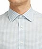 Color:White/Green - Image 6 - Modern Fit Spread Collar Tattersall Plaid Woven Dress Shirt