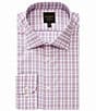 Color:White/Purple - Image 1 - Modern Fit Spread Collar Tonal Plaid Woven Dress Shirt