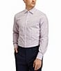 Color:White/Purple - Image 4 - Modern Fit Spread Collar Tonal Plaid Woven Dress Shirt