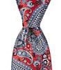 Color:Red - Image 1 - Paisley 3#double; Woven Silk Tie