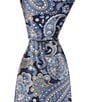 Color:Navy/Blue - Image 1 - Paisley 3#double; Woven Silk Tie
