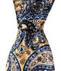 Color:Gold - Image 1 - Paisley Printed 3#double; Silk Tie