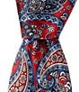 Color:Red - Image 1 - Paisley Printed 3#double; Silk Tie