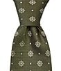 Hickey Freeman Textured Medallion Print Traditional Silk Tie - Image 1