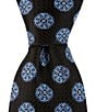 Color:Black/Blue - Image 1 - Textured Medallion Printed 3#double; Silk Tie