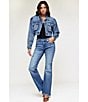Hidden Jeans Happi Distressed Flare Jeans, Color:Medium Wash - Image 6