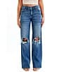 Hidden Jeans Logan Mid Rise Distressed Dad Jeans, Color:Dark Wash - Image 1