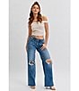 Hidden Jeans Logan Mid Rise Distressed Dad Jeans, Color:Dark Wash - Image 4