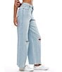 Hidden Jeans Nori Stretch Super Distressed Wide Leg Denim Jeans, Color:Light Wash - Image 3