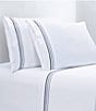 Color:Navy - Image 1 - 350-Thread Count Embroidered Border Sheet Set