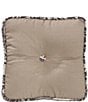Color:Multi - Image 1 - Augusta Button-Tufted Faux Linen Square Pillow