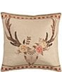 Color:Multi - Image 1 - Paseo Road by HiEnd Accents Burlap Skull with Flowers Pillow