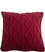 Color:Red - Image 1 - Cable Knit Pillow