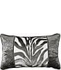 Color:Grey Silver - Image 1 - Celeste Zebra Applique Breakfast Pillow