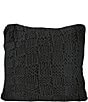 Color:Black - Image 1 - Chess Knit Filled Euro Pillow