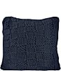 Color:Navy - Image 1 - Chess Knit Filled Euro Pillow