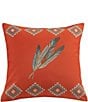 Color:Orange - Image 1 - Paseo Road by HiEnd Accents Southwestern Feather Outdoor Pillow