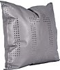 Color:Gray - Image 3 - Geometric Studded Leather Square Pillow