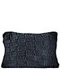 Color:Navy - Image 1 - Hand Knitted Chess Dutch Euro Pillow