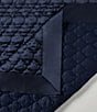 Color:Navy - Image 2 - High Shine Satin Quatrefoil Embroidered Quilt Mini Set
