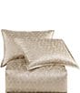 Color:Light Gold - Image 3 - Honeycomb Jacquard Shimmering Comforter Mini Set