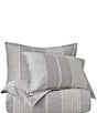 Color:Grey/White - Image 2 - Lane Stripe Duvet Cover Mini Set