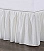 Color:White - Image 1 - Lily Collection Washed Linen Gathered Bed Skirt