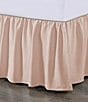 Color:Blush - Image 1 - Lily Collection Washed Linen Gathered Bed Skirt