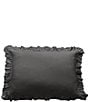HiEnd Accents Hiend Accents Lily Collection Washed Linen Ruffled Dutch Euro Pillow, Color:Slate - Image 1