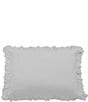 HiEnd Accents Hiend Accents Lily Collection Washed Linen Ruffled Dutch Euro Pillow, Color:Gray - Image 1
