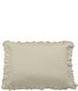 HiEnd Accents Hiend Accents Lily Collection Washed Linen Ruffled Dutch Euro Pillow, Color:Light Tan - Image 1