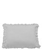 Color:Gray - Image 1 - Lily Washed Linen Ruffle Pillow Sham