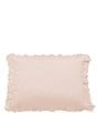 Color:Blush - Image 1 - Lily Washed Linen Ruffle Pillow Sham